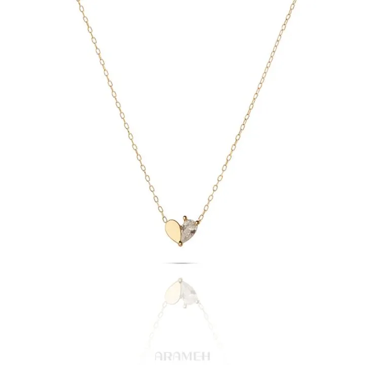 گردنبند قلب و مارکیز سفید