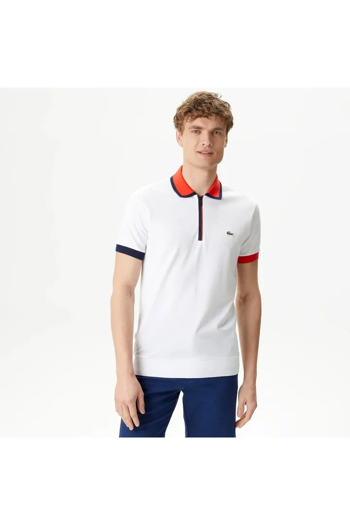 <span class="text-styled__StyledSpan-sc-d280c10c-1 dvOaRP">Lacoste< span>چوگان سفید رنگ بلوک شده با تناسب معمولی مردانه