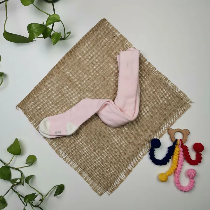 جوراب شلواری برند poco piano تو حوله ای صورتی رنگ – 2 تا 4 سال