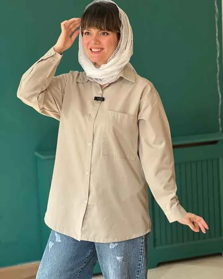 شومیز بیسیک کتان کاغذی کد 161