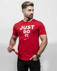 تیشرت Just Do It مردانه قرمز مدل Ditro