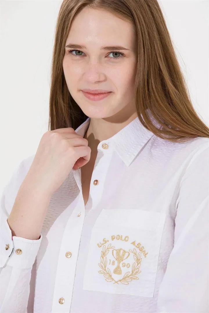 <span class="text-styled__StyledSpan-sc-d280c10c-1 dvOaRP">U.S. Polo Assn.< span>پیراهن آستین بلند سفید زنانه ELİFSU BUTİKHOME