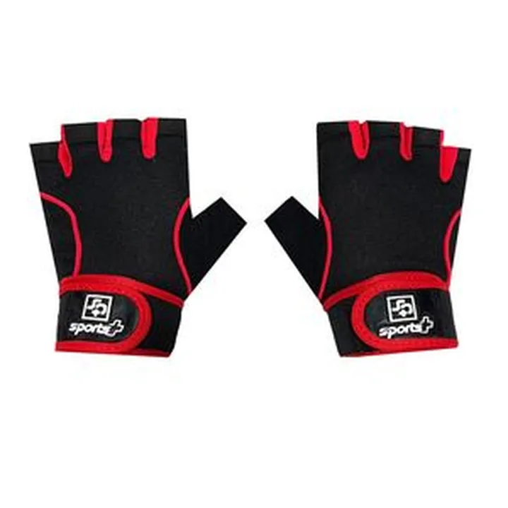 دستکش بدنسازی زنانه مدل +SPORT PLUS مچ بند دار کف ژله ای
