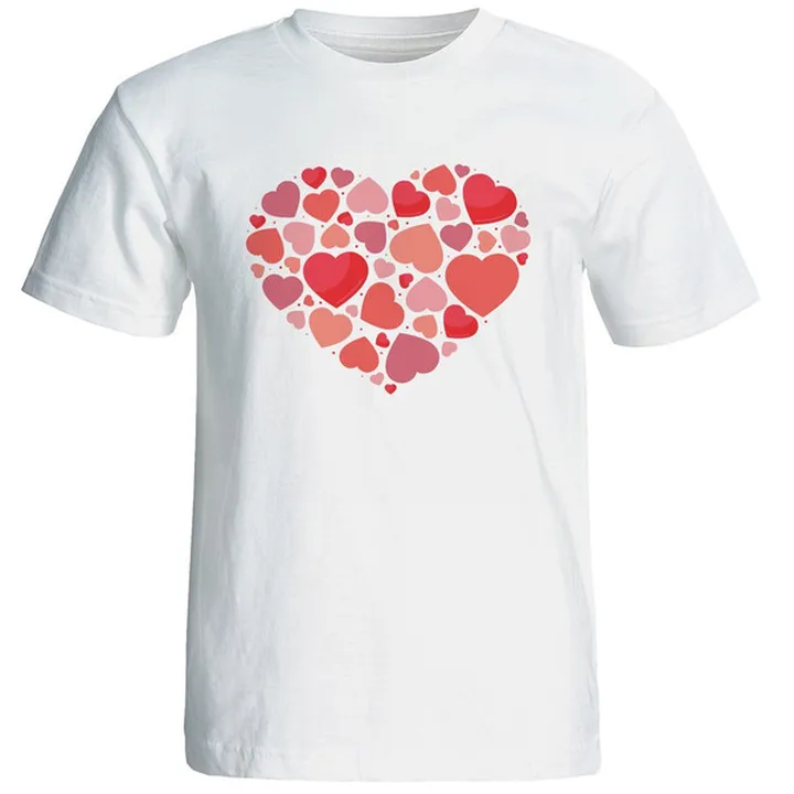 تیشرت آستین کوتاه مردانه بلک اند وایت طرح قلب کد 5...