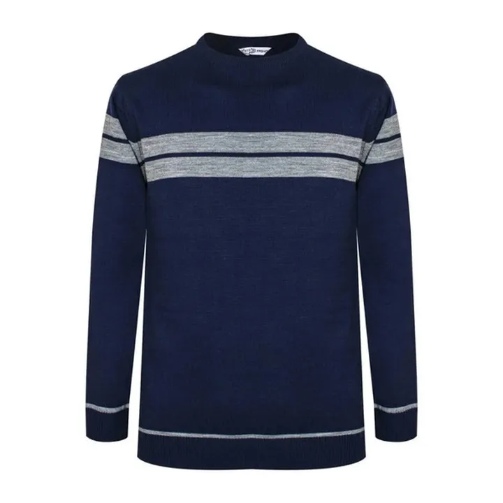 پلیور مردانه مدل یقه گرد حاشیه دار