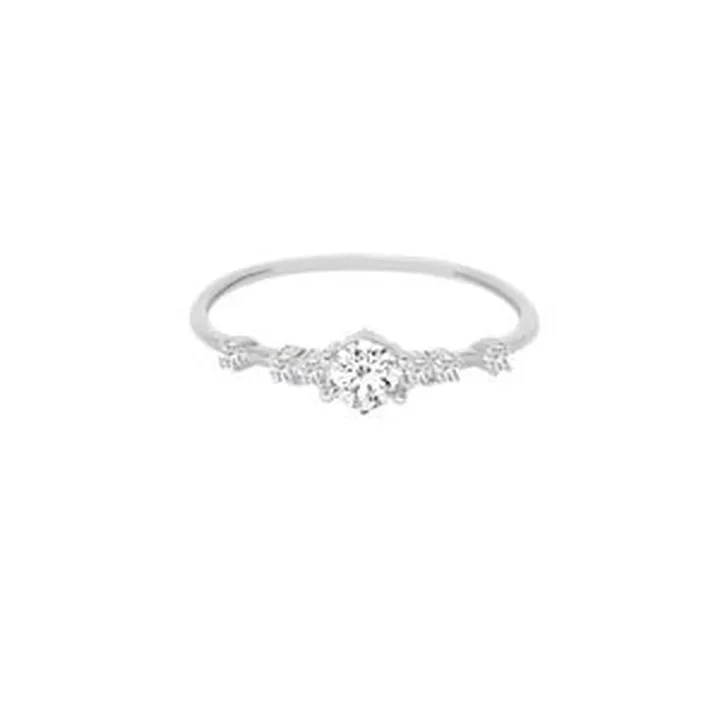 انگشتر طلا 18 عیار زنانه ماوی گالری مدل تک سنگ نگینی