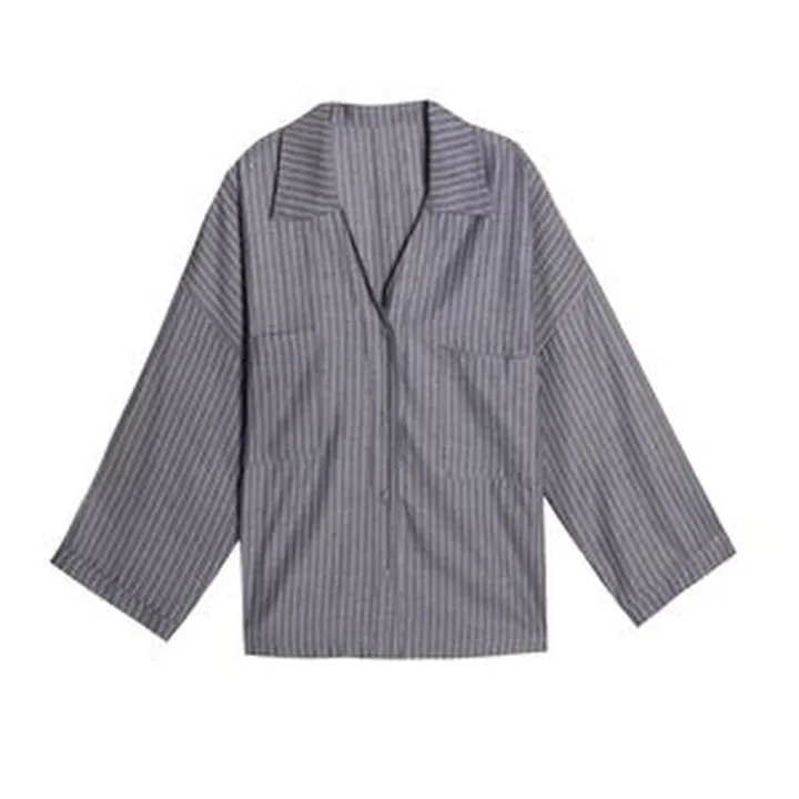 شومیز آستین بلند یقه برگردان زنانه مدل khk99 رنگ طوسی