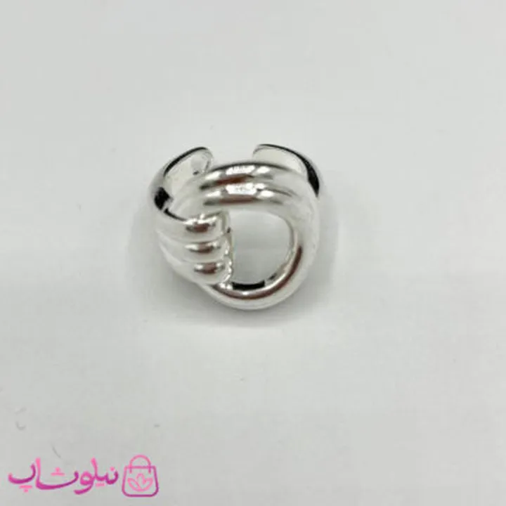 انگشتر زنانه طرح سه لاین حلقه آبکاری نقره کد 150