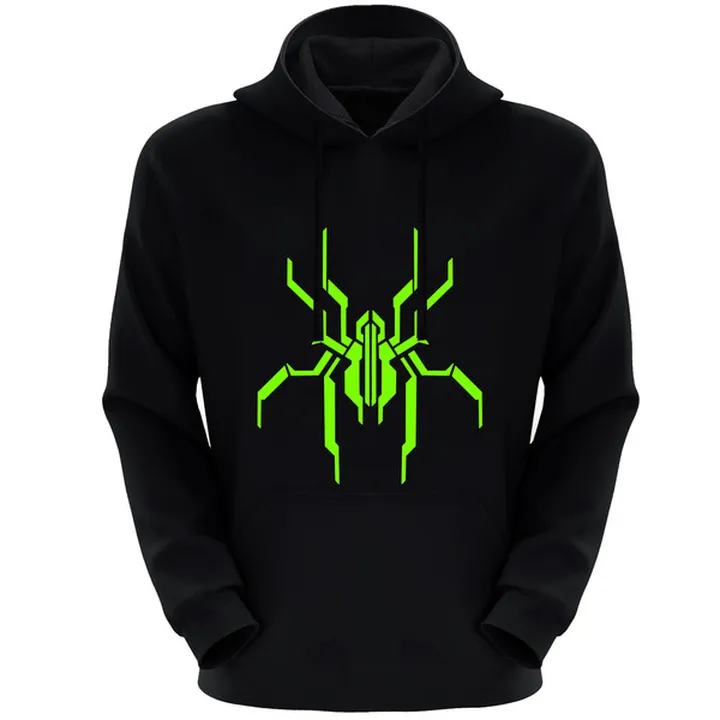 هودی مردانه مدل عنکبوت E1410 رنگ مشکی