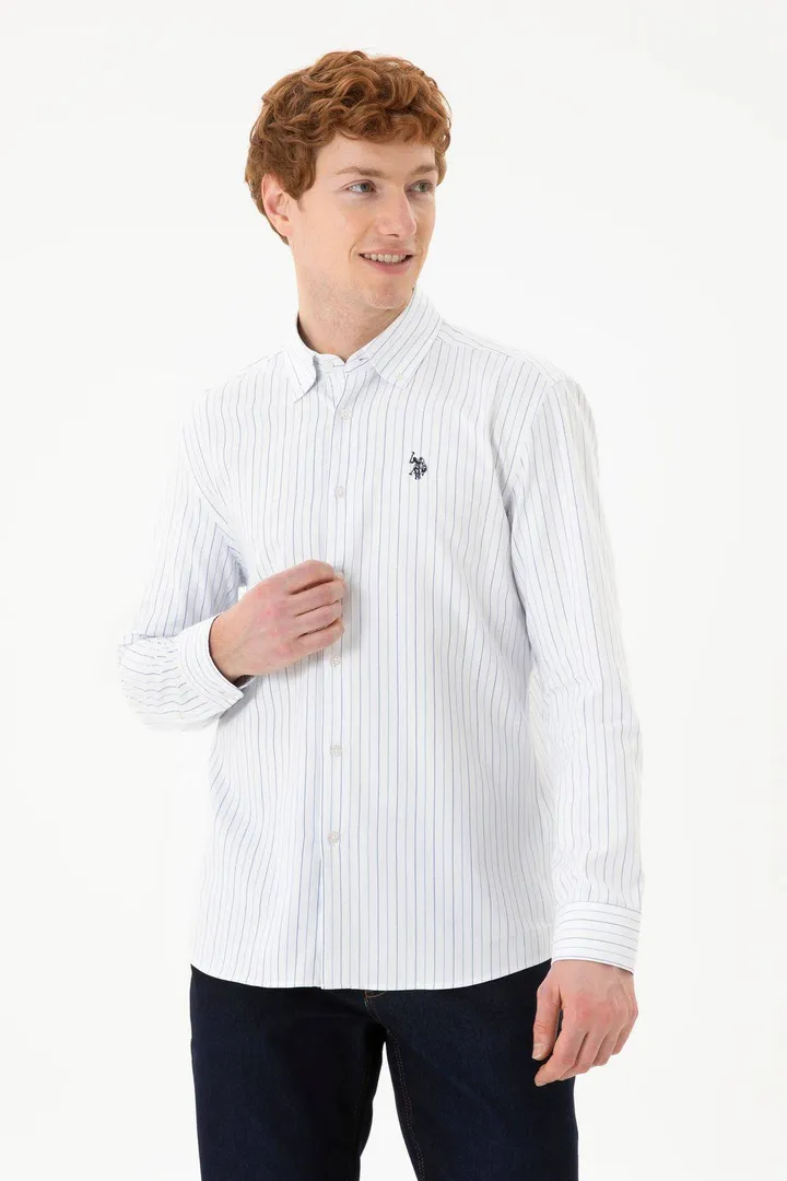 <span class="text-styled__StyledSpan-sc-d280c10c-1 dvOaRP">U.S. Polo Assn.< span>پیراهن سفید راه راه مردانه 50288664-VR003