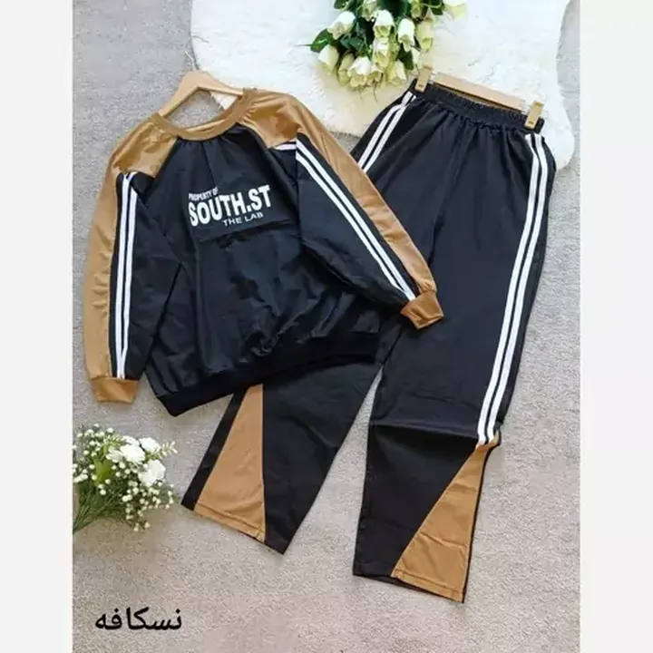 ست سویشرت شلوار ST جنس گلگسی پنبه درجه یک رنگ سرخابی
