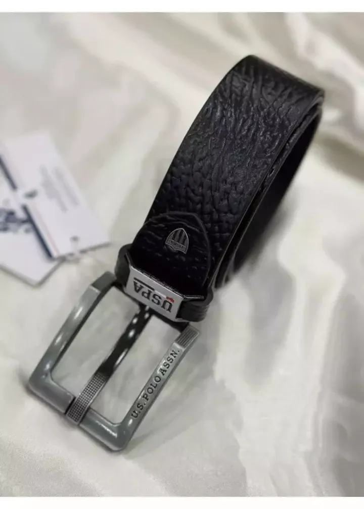 کمربند سیاه چرم 100% اصل مردانه برند U.S. Polo Assn. کد 1734331462