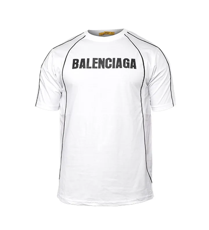 تیشرت BALENCIAGA یقه گرد مردانه سفید طرح دار