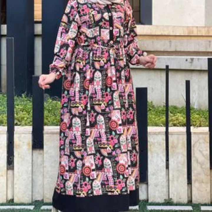 پیراهن ساحلی فلور نوار حاشیه 6103