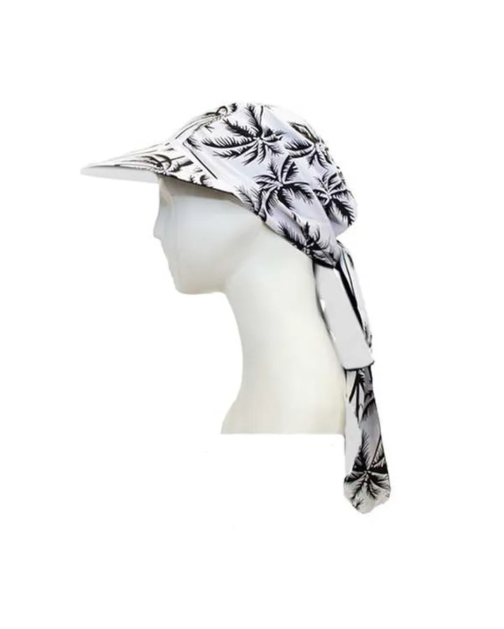 کلاه پارچه ای دو رو گره ای طرح نخل سفید تارتن Tartan