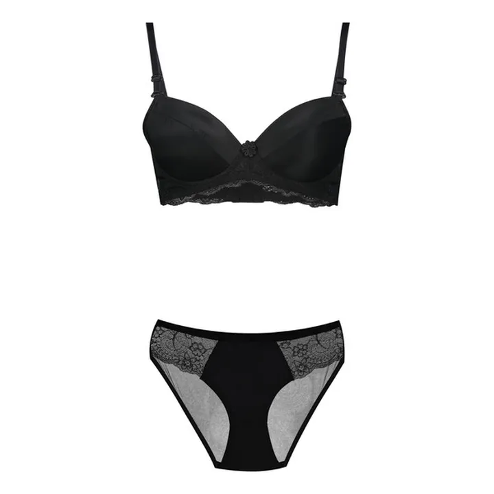 ست شورت و سوتین زنانه زیسا مدل 4854 رنگ مشکی