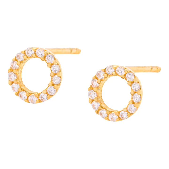 گوشواره میخی طلا 18 عیار زنانه وی گالری مدل دایره ...