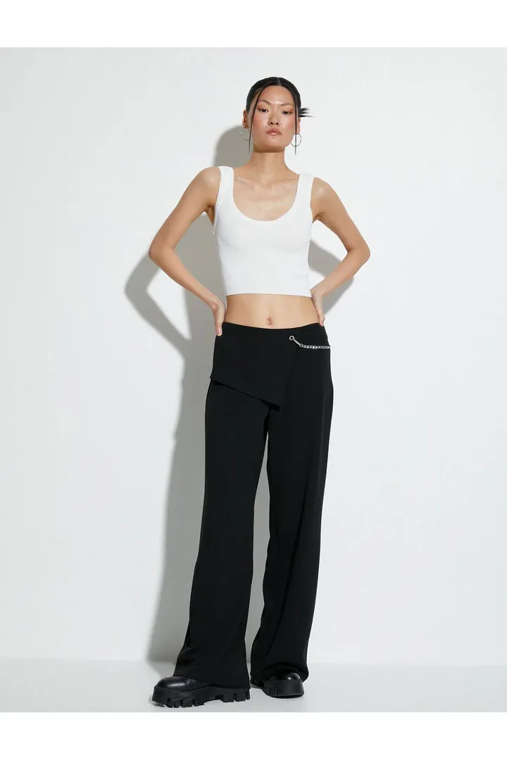 KotonCrop Athlete Thick Strap U-Neck Ribbed