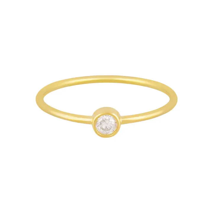 انگشتر طلا 18 عیار زنانه درریس مدل تک نگین رینگ مف...