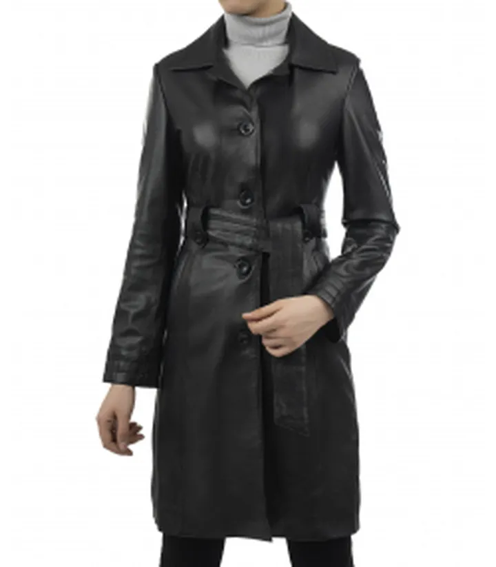 پالتو زنانه چرم طبیعی نوین چرم Novin Leather مدل رزا