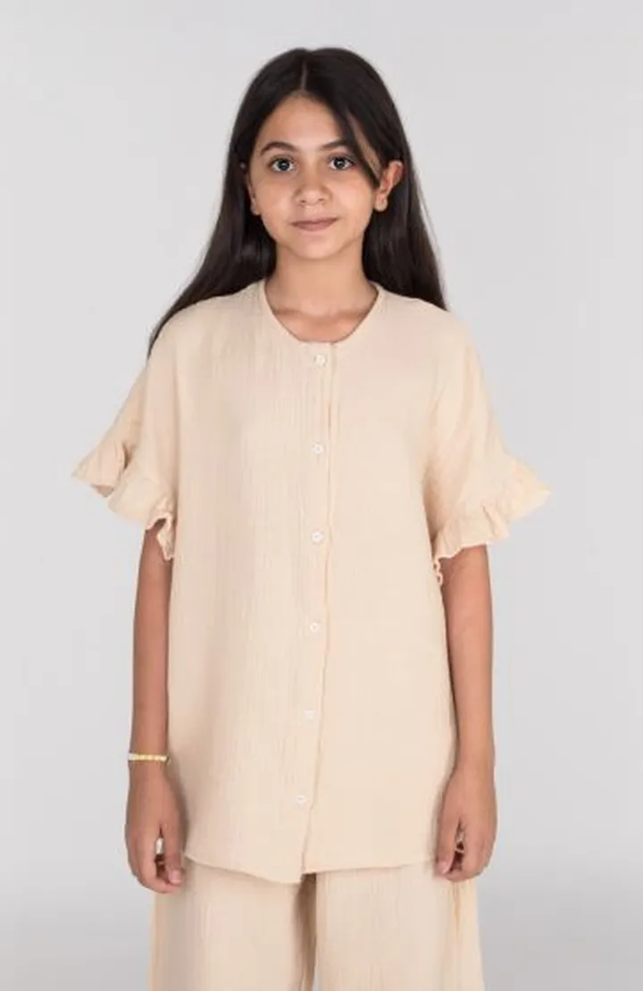 شومیز وال دولایه آستین کوتاه (ست با کد 10676)