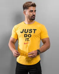 تیشرت Just Do It مردانه زرد مدل Ditro