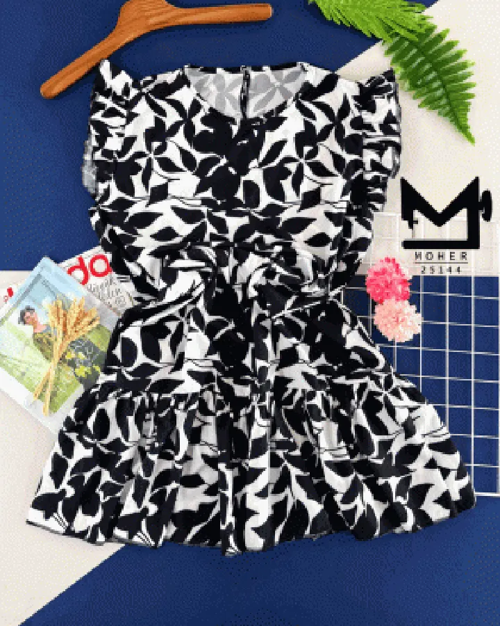 تونیک مجلسی سایز بزرگ طرح برگ