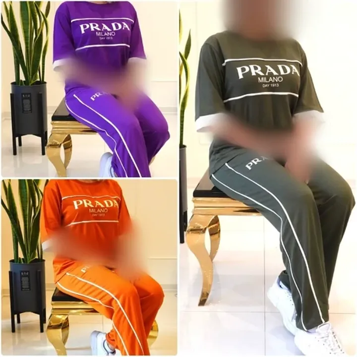 تیشرت و شلوار PRADA جنس پنبه لاکرا باکیفیت فری 38تا46