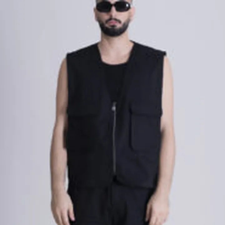 وست کتان دو جیب مشکی برند موهر | mouher