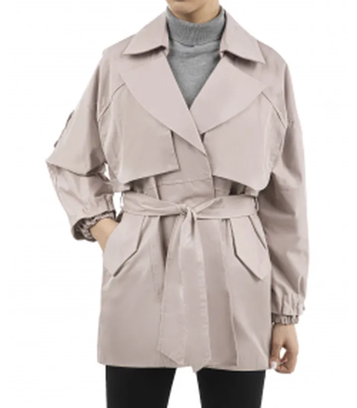 بارانی کوتاه زنانه پینکی مدل 1151