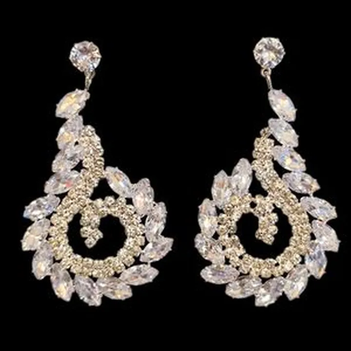 گوشواره میخیزنانه مدل نگینی ژورنالی مجلسی