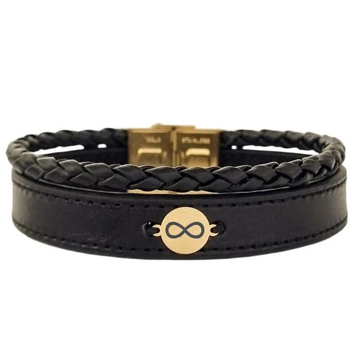 دستبند طلا 18 عیار مردانه لیردا مدل infinity 13402
