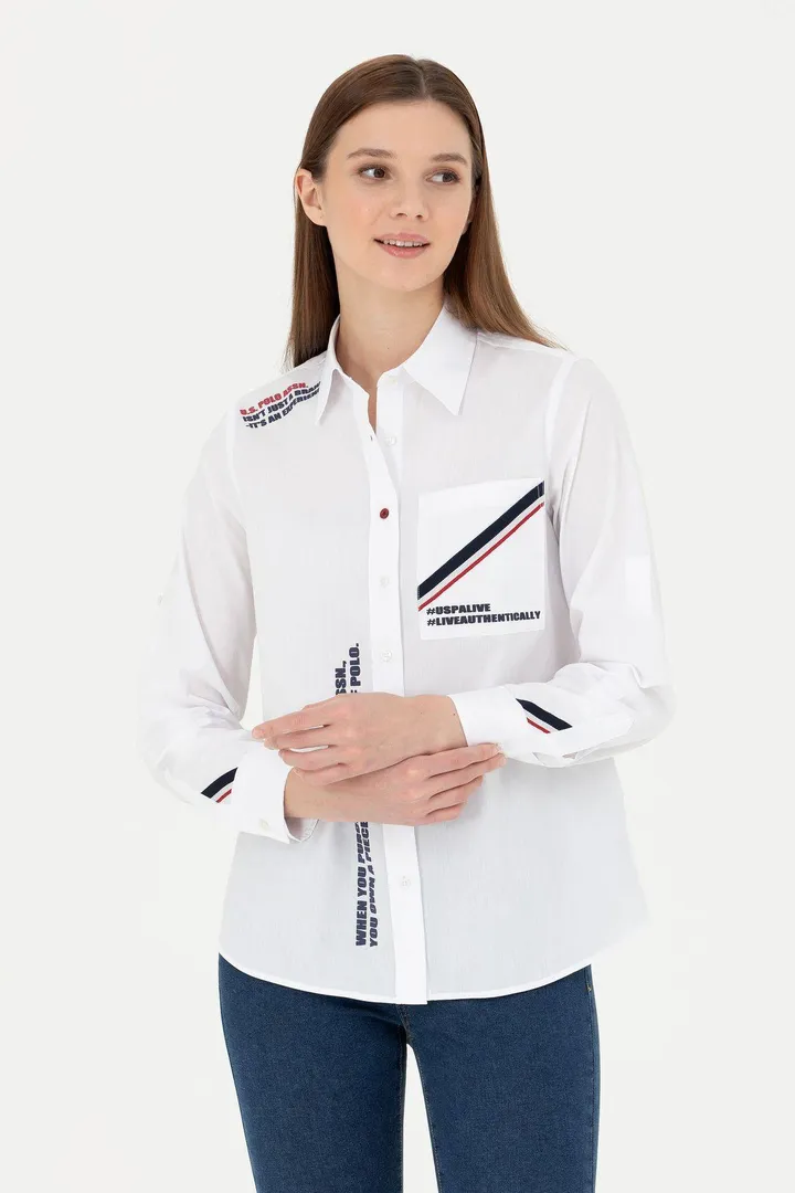 <span class="text-styled__StyledSpan-sc-d280c10c-1 dvOaRP">U.S. Polo Assn.< span>پیراهن آستین بلند سفید زنانه 50271852-VR013