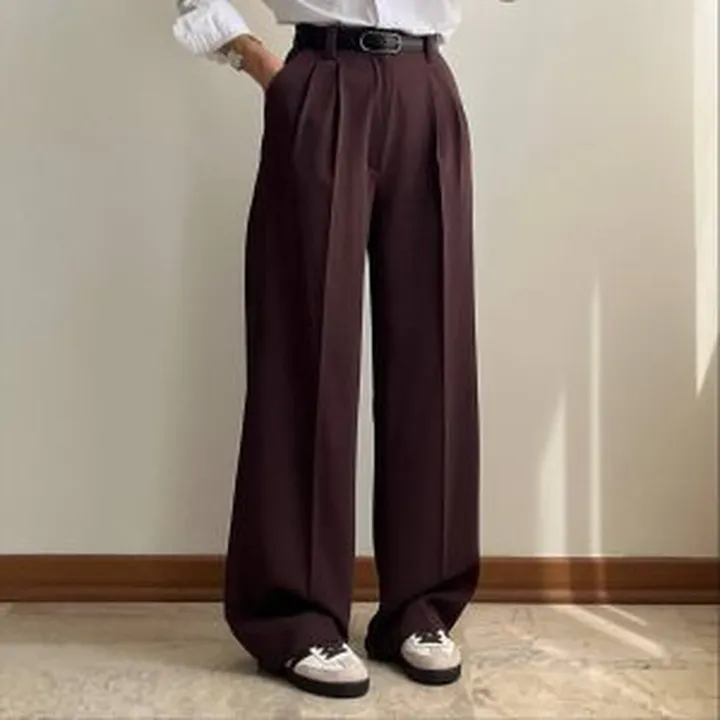 شلوار بگ کرپ لاولی قهوه ای