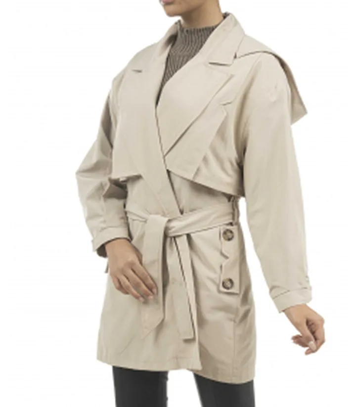 بارانی کوتاه زنانه پینکی مدل 1146