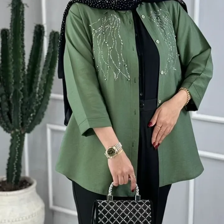تونیک مانتویی زنانه عیدانه جنس بابوس دو نخ 