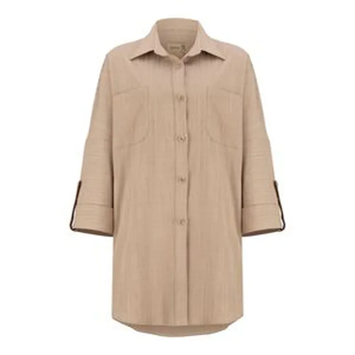 مانتو زنانه السانا مدل توسکا کد 219208 رنگ کرم