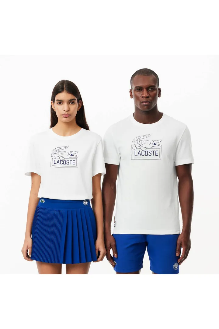 <span class="text-styled__StyledSpan-sc-d280c10c-1 dvOaRP">Lacoste< span>تی‌شرت سفید رولند گاروس زنانه-مردانه با یقه‌ی معمولی متناسب