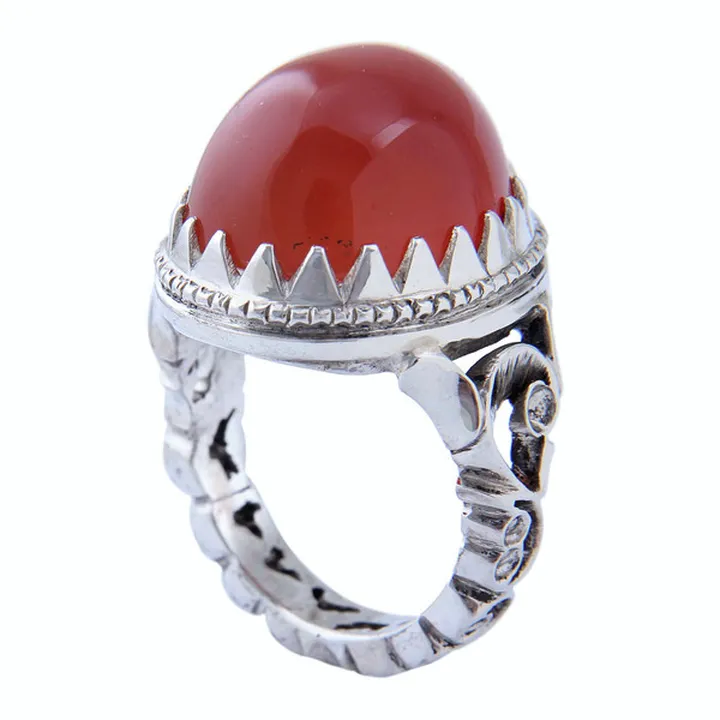 انگشتر نقره مردانه مدل رکاب اره کاری دست ساز کد AM...