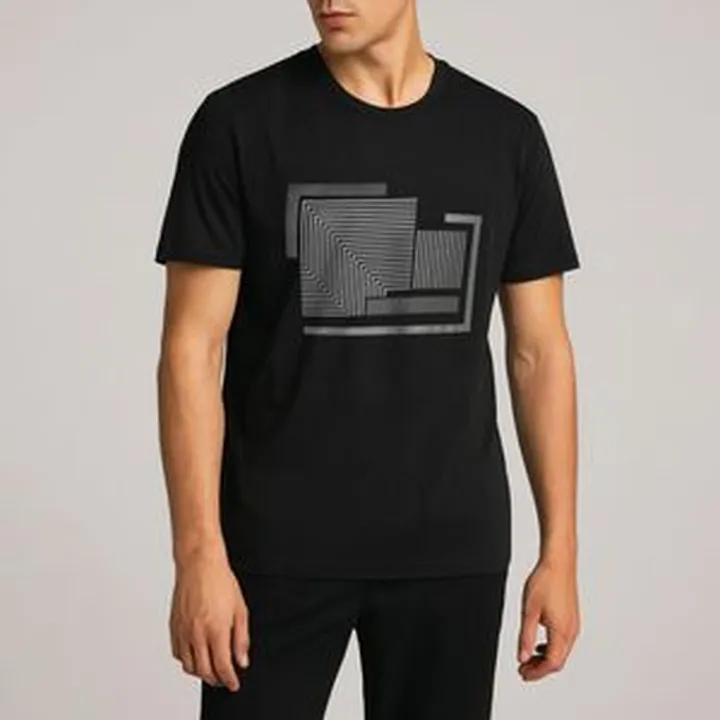 تی شرت آستین کوتاه مردانه باینت مدل 801-1 رنگ مشکی