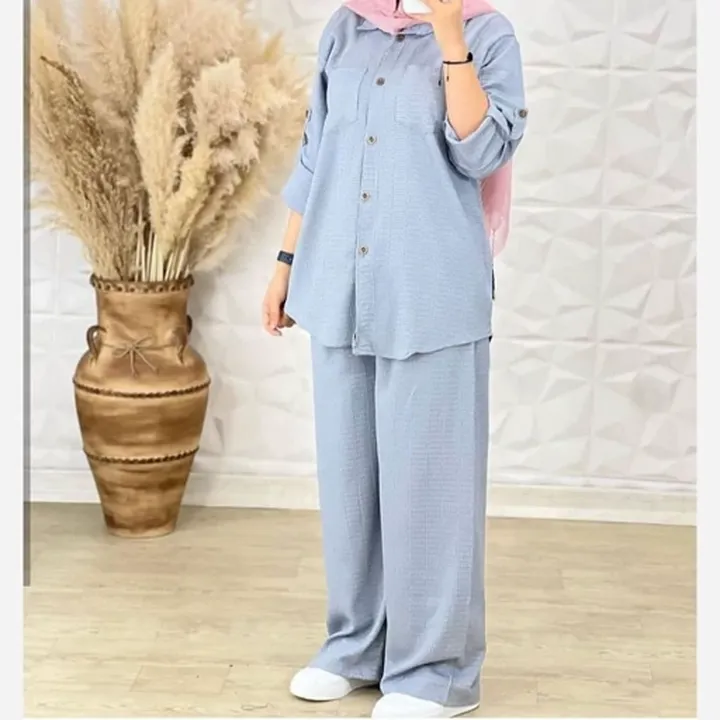 ست تابستونی خنک زنانه مانتوشلواد تابستانی مانتو و شلوار زنانه