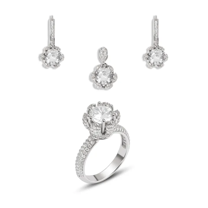 نیم ست نقره گلدان تک