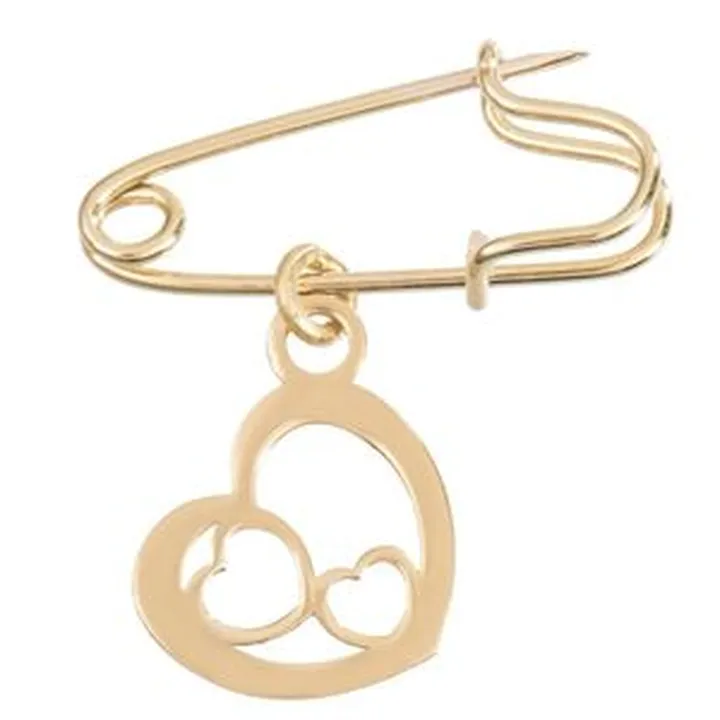 سنجاق سینه طلا 18 عیار زنانه نیکان گلد مدل قلب