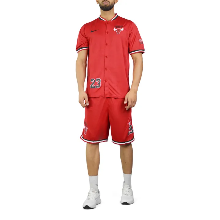 ست تیشرت و شلوارک بیسبالی مردانه شیکاگو بولز مدل Dri Fit-2B1856 قرمز