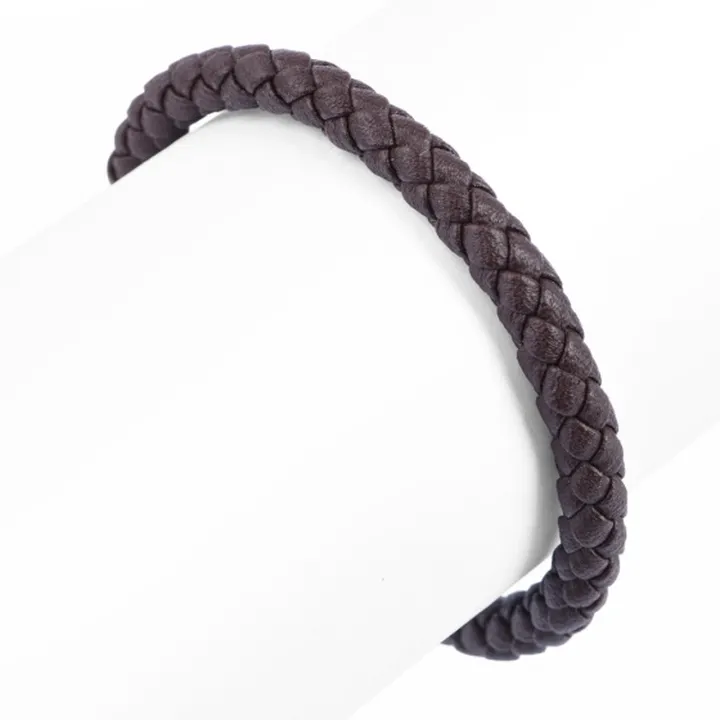 دستبند بافت قهوه ای براق