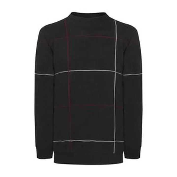 پلیور مردانه مدل یقه گرد خط دار رنگ مشکی