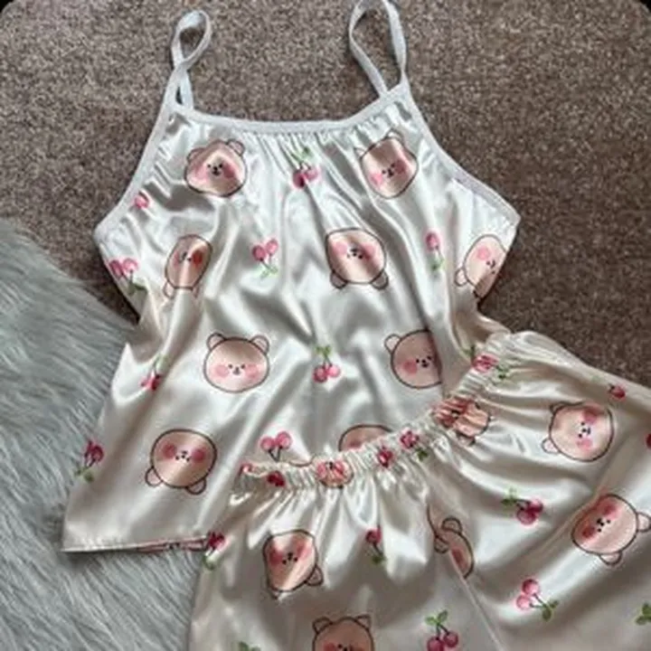 ست تاپ و شلوارک ساتن