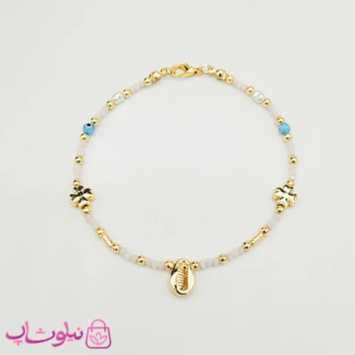 پابند زنانه صدفی طرح گل کد 180