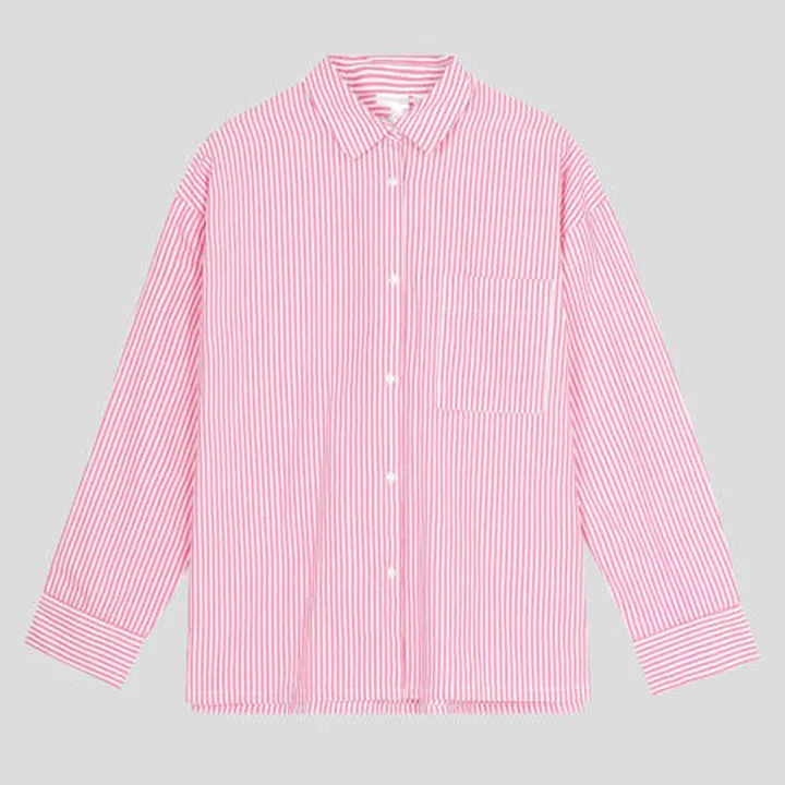 شومیز پپلین پینک استرایپ اچ اند ام