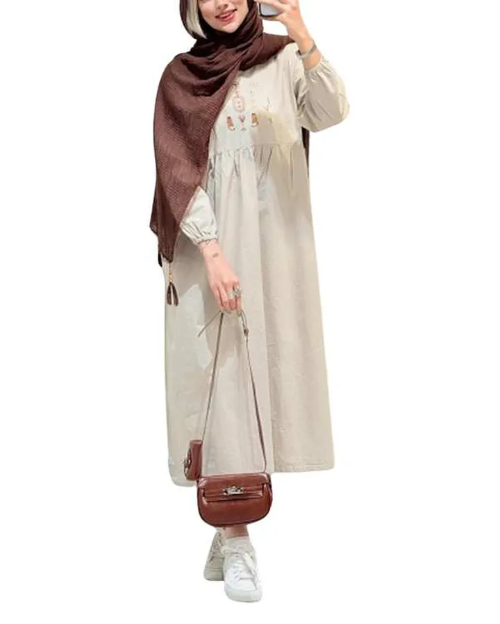 پیراهن زنانه استخوانی کد 18724